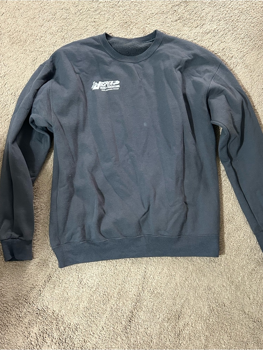 Men's Black Crewneck Sweatshirt with Subtle Chest Logo